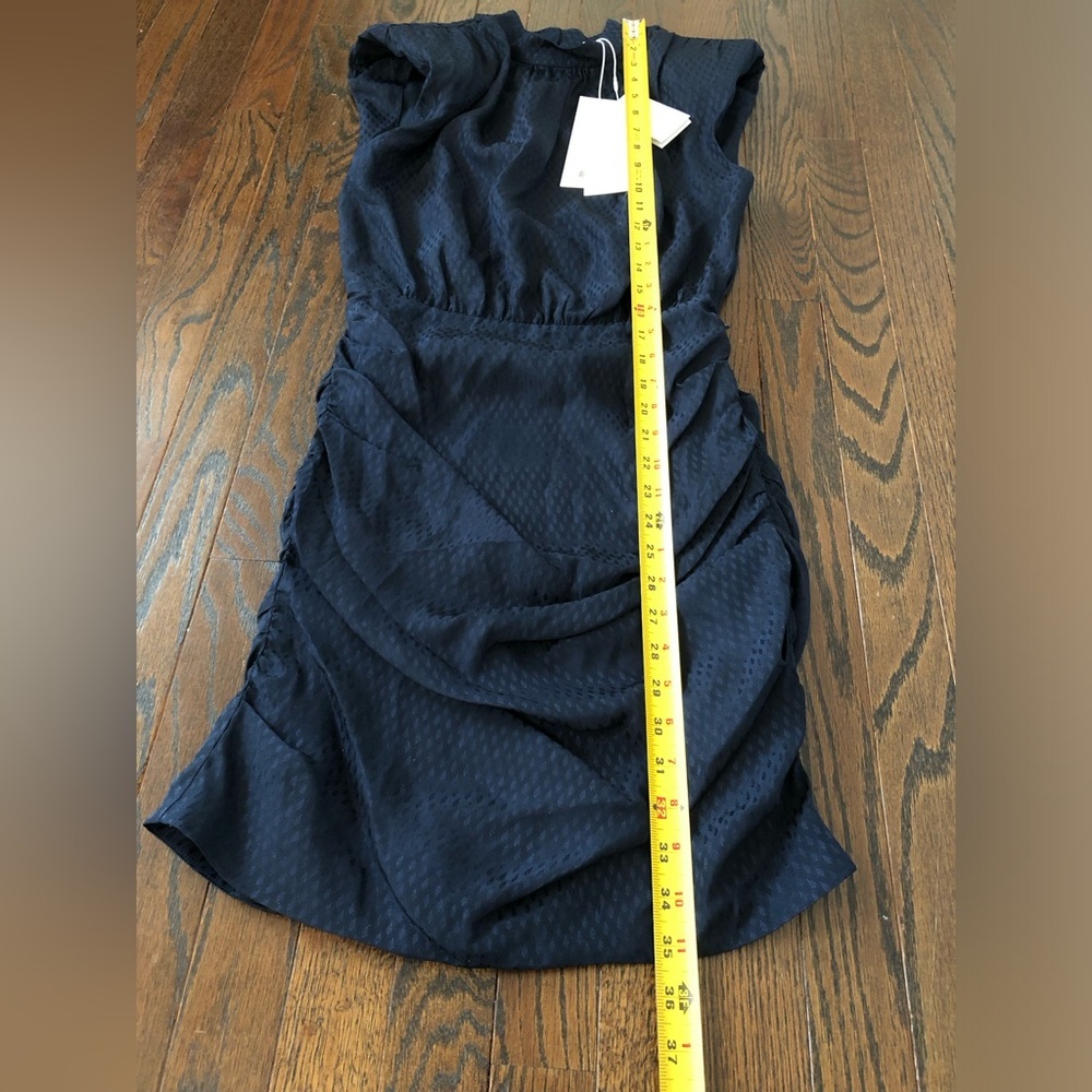Veronica Beard Women’s 0 Tima Ruched Sides High-Collar Mini Dress in Navy - NWT! - Picture 6 of 15